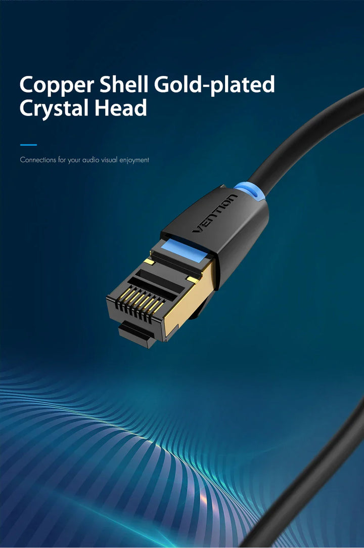 Vention Cat8 Ethernet Cable STTP 40Gbps 2000MHz Cat 8 RJ45 Network Lan Patch Cord for Router Modem Internet RJ 45 Ethernet Cable