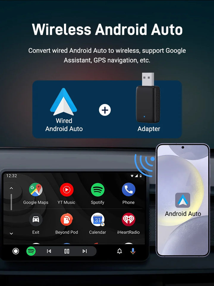 2025 NEW Wireless Carplay Adapter Android Auto 2in1 Smart Mini Box WIFI BT Auto Connect For Toyota Volvo Benz MG Kia MAZDA FORD