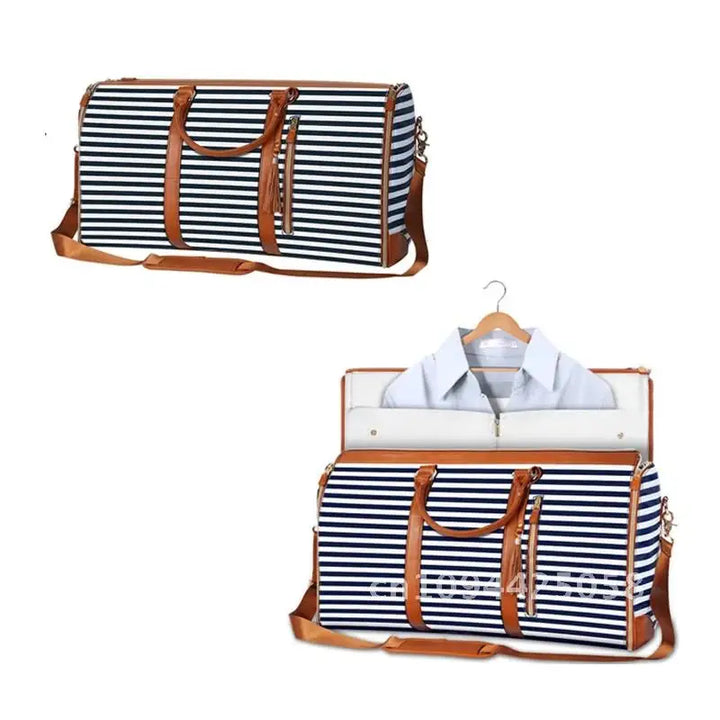 1pc Foldable PU Travel Convenient Carry-on Clothing Bag Women's Bag Bag Leather Business Duffel Women's Large Travel