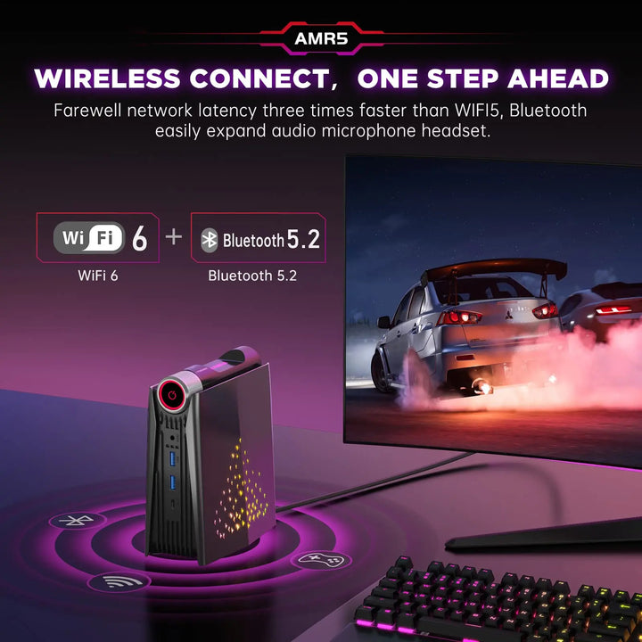 ACEMAGIC S3A Mini PC Gaming AMD Ryzen 7 5700U RAM 16/32GB DDR4 512GB/1TB SSD Gamer Computer RGB Light Control WiFi6 BT5.2