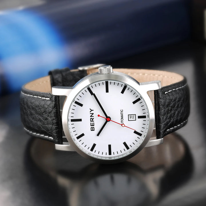 BERNY Watch for Men Mechanical Automatic Watches Seagull Luxury Brand Male Clock Water Resistant Swiss Railway Men's Wristwatch