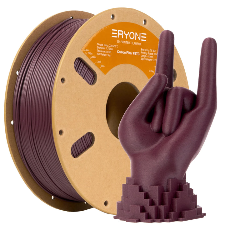 ERYONE New Arrival PETG Carbon Fiber 1KG 1.75mm Diameter High Toughness 3D Printer Filament For 3D FDM Printing Fast Shipping