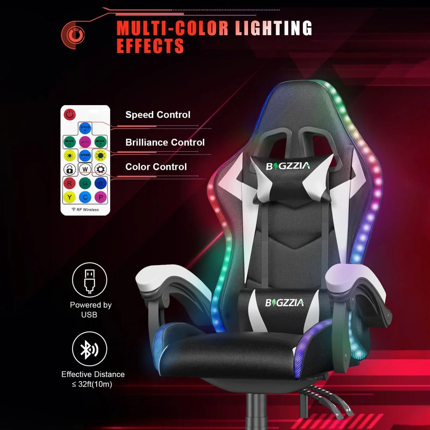 RGB LED Ergonomic Gaming Chair