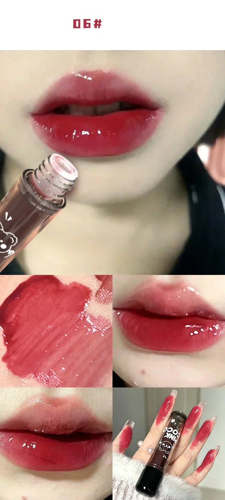 Dark Red Brown Mirror Lip Glaze