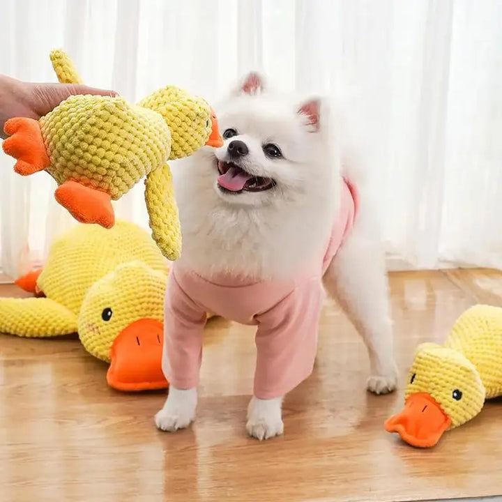 Quacking Duck Dog Toy Durable Mellow Dog Calming Duck Pet Plush Toy Dog Soothing Sound Chewing Toys Interactive Accessories