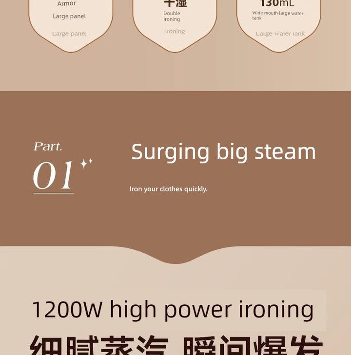 Ox Handheld Garment Steamer Pressing Machines For Home Small Steam and Dry Iron Portable Folding Ironing Clothes Handy Gadget