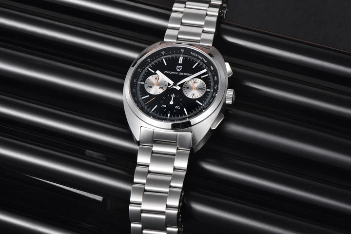 PAGANI DESIGN 2024 Retro Luxury Men's Watches Sports Chronograph VK63 Quartz Watch For Men AR Sapphire Waterproof Leather Clock