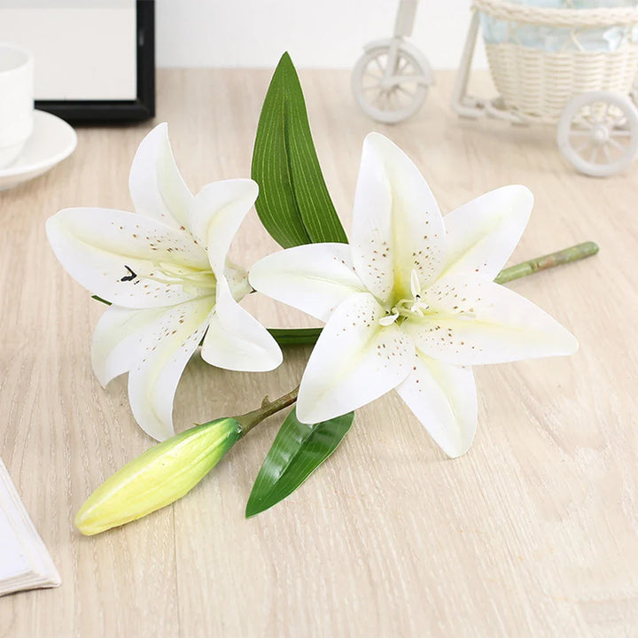 Realistic 3D Printed Lily Branch Flowers
