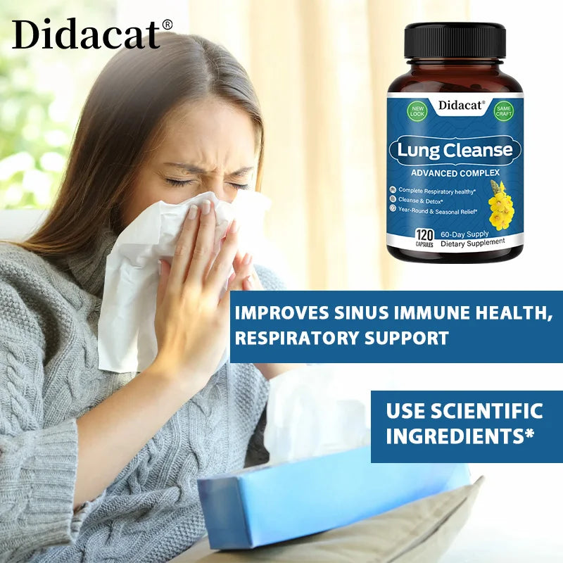 Lung Detox Mullein - with NAC Quercetin & Cordyceps Extract - Sinus Immune & Respiratory Support