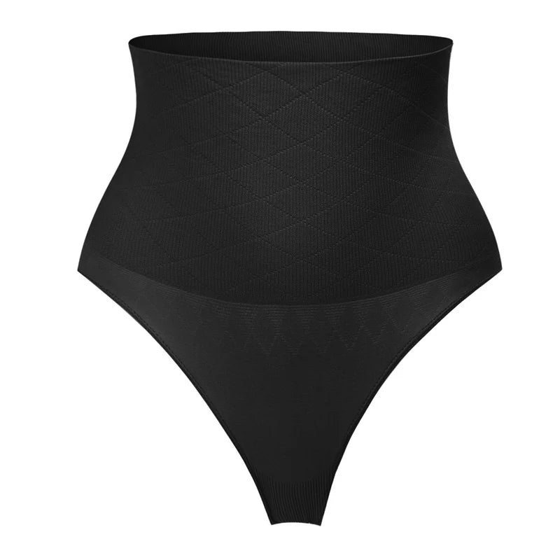 2PCS High Waist Thongs Panties Women Tummy Control Shapewear Slimming Underwear Belly Shaping Cincher Brief Body Shaper