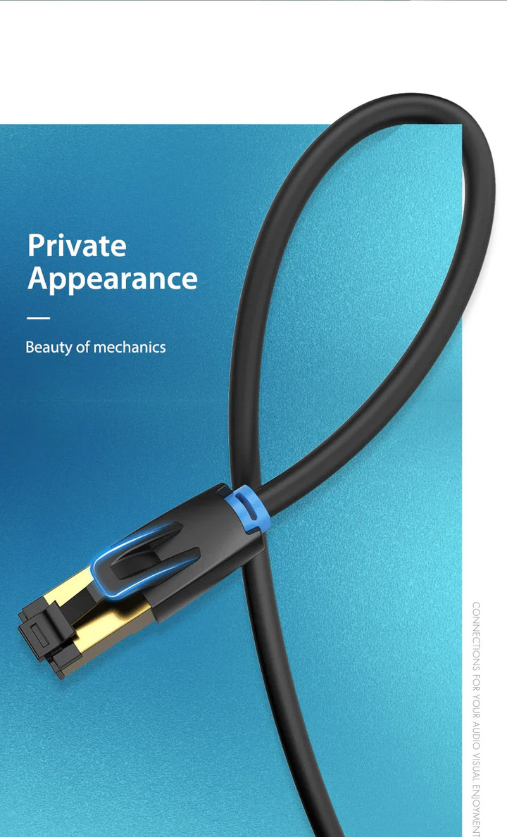 Vention Cat8 Ethernet Cable STTP 40Gbps 2000MHz Cat 8 RJ45 Network Lan Patch Cord for Router Modem Internet RJ 45 Ethernet Cable