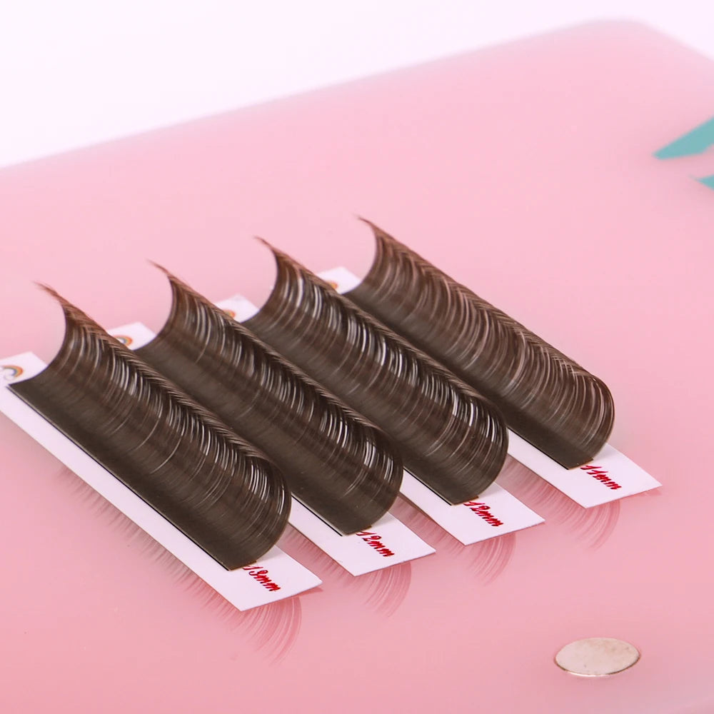 Veyes Inc 0.05mm Latte Brown Eyelash Extensions Veyelash Soft 8-16MM False Lashes Faux Mink Individual Volume Lashes Extensions