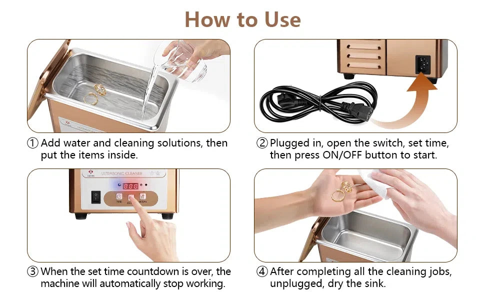 800ml Ultrasonic Cleaner 40kHz Ultra Sonic Cleaner with Timer Ultrasonic Jewelry Cleaner Ultrasonic Cleaning Machine