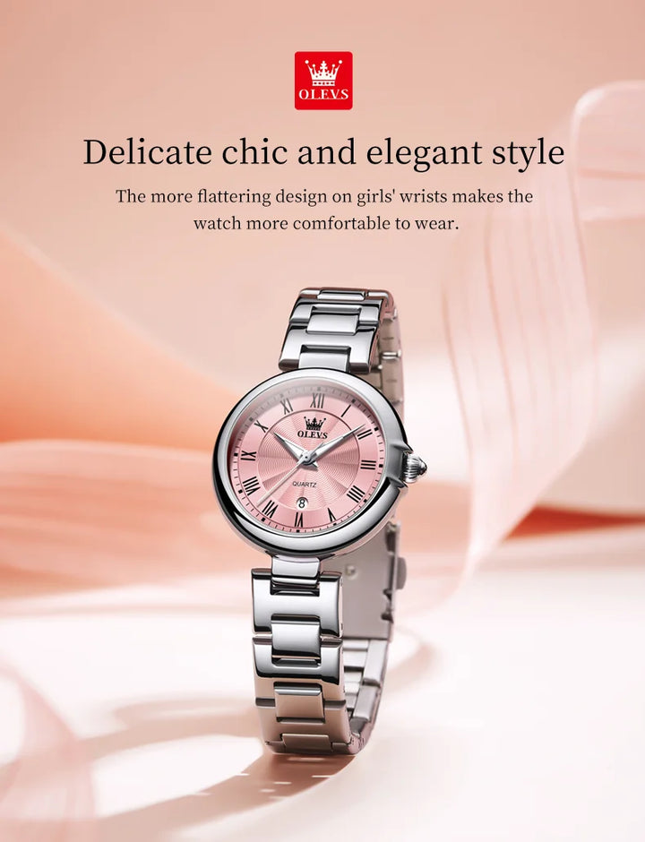 OLEVS 5608 Luxury Brand Women's Watch Classic Fashion Waterproof Luminous Calendar Watch Elegant Quartz Women Watch Reloj Hombre