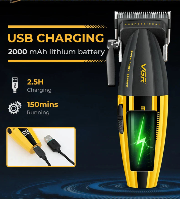 VGR Hair Clippers Professional Hair Trimmer Barber Clippers 9000 RPM Hair Cutting Machine Adjustable Trimmer for Men V-285 V-003