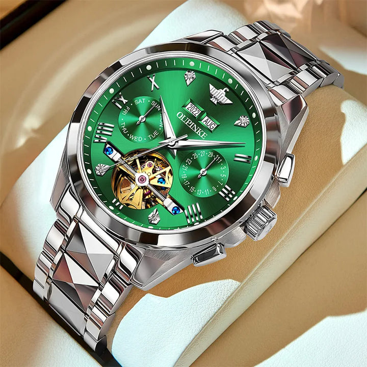 OUPINKE Automatic Mechanical Watch for Men 50M Waterproof Sapphire Mirror Luxury High Level Wristwtch