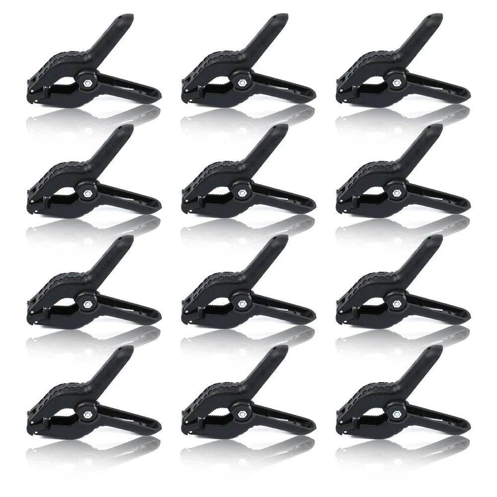 12Pcs Muslin Clamps Background Stand Clip Photography Heavy Duty 6CM Photo Booth Fixed Backdrop Muslin & Green Screen
