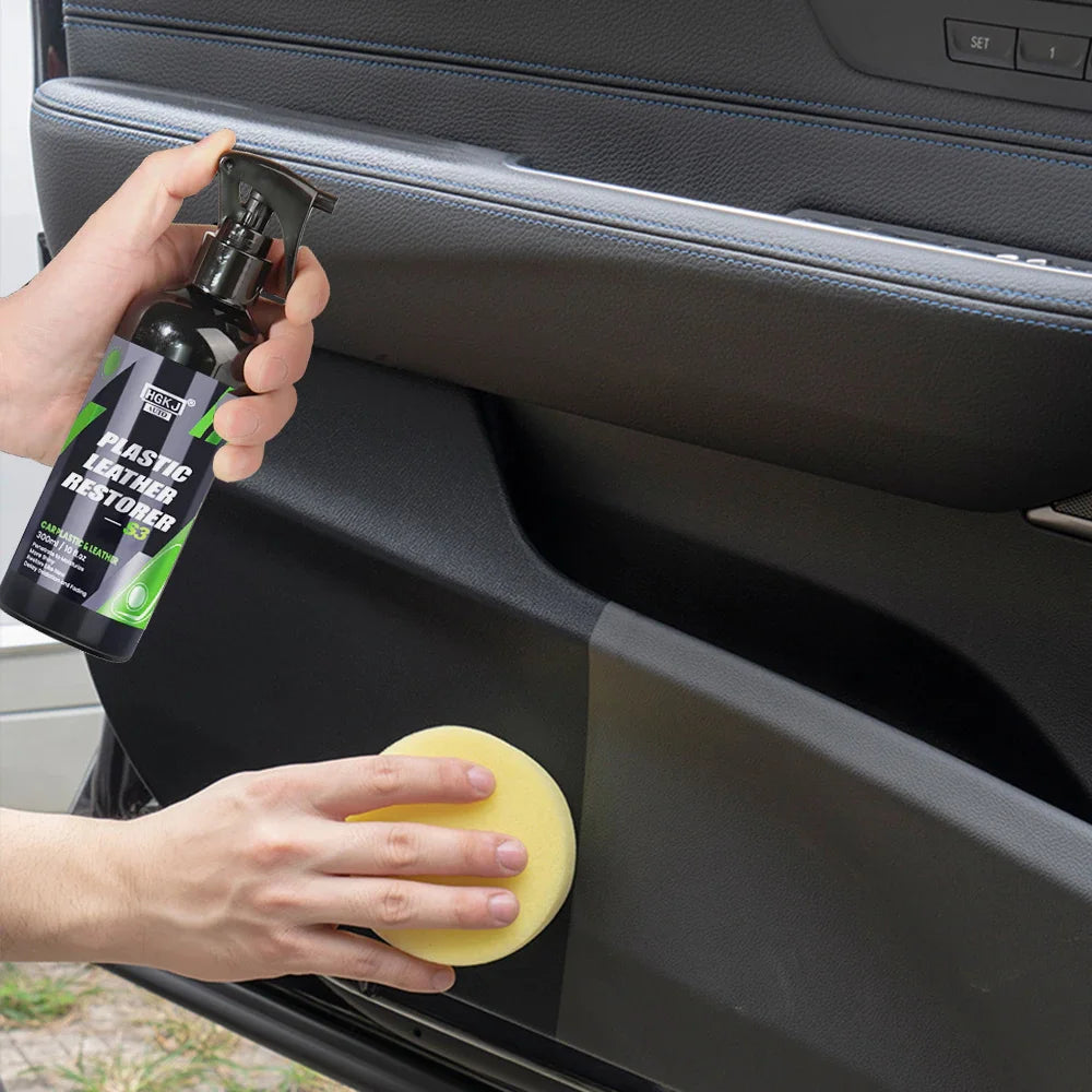 300ML Car Interior Plastic Restorer HGKJ S3 Liquid Leather Seat Spray Restoration Coat Wax Car Care Product Plastics Renovator