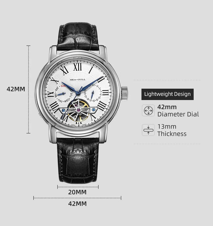 SEAGULL Luxury Watch Business Waterproof Male Clock Date Stainless Steel Mechanical Watch Men Watch reloj hombre 2023 D819.622