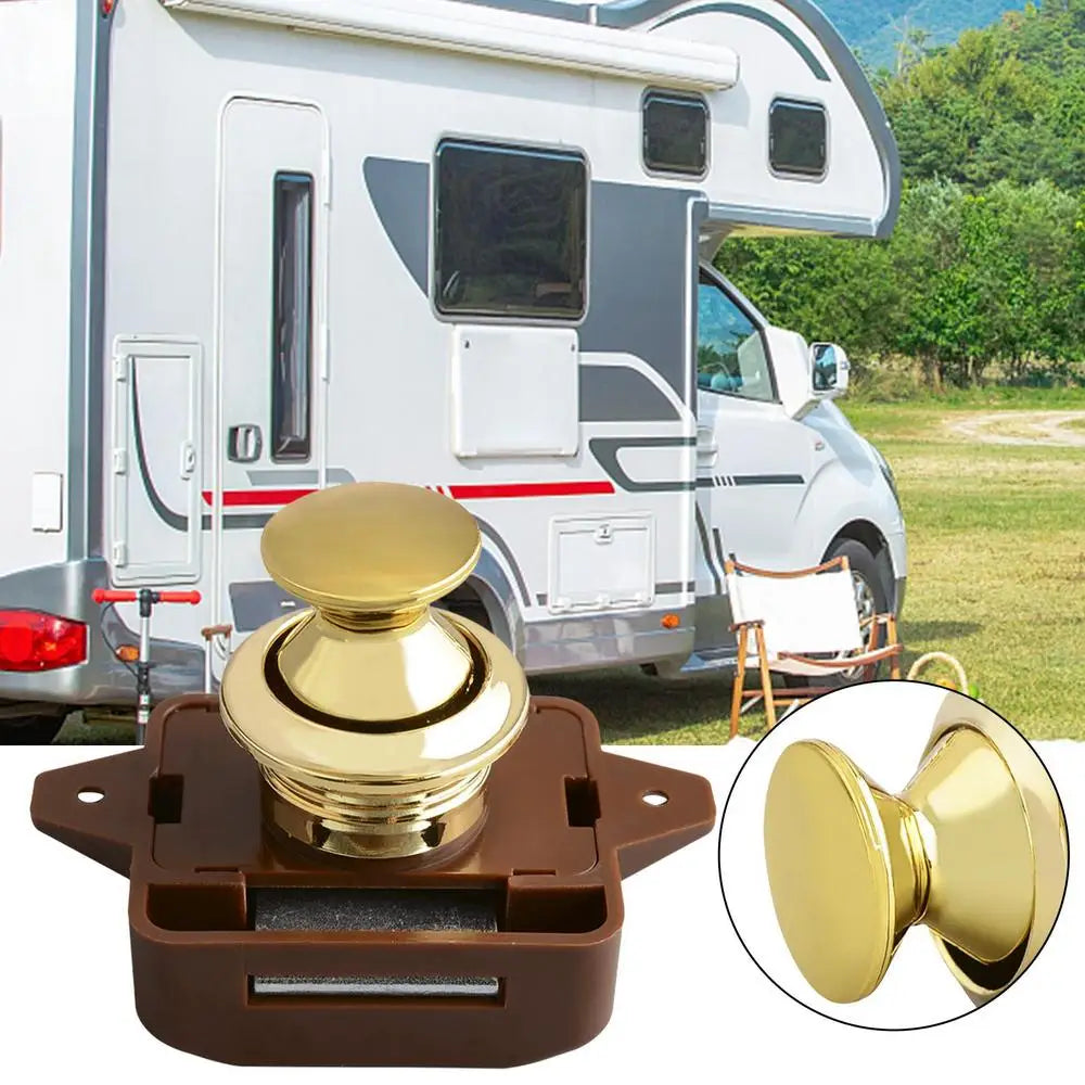 Camping Car Push Lock RV Caravan Boat Motor Home Cabinet Drawer Latch Button Locks Keyless Furniture Door Lock Hardware