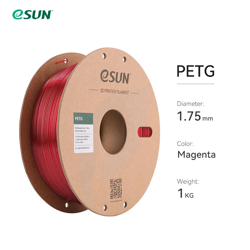 eSUN PETG Filament 1.75mm,3D Printer Filament PETG Accuracy +/- 0.05mm,1KG 2.2LBS Spool 3D Printing Materials for 3D Printers