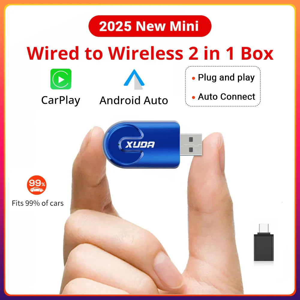 XUDA NEW Wireless CarPlay Android Auto Wireless Adapter Smart Mini Box Plug And Play WiFi Fast Connect Universal For Nissan