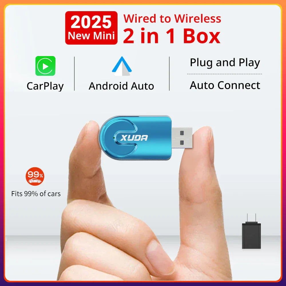 XUDA NEW Wireless CarPlay Android Auto Wireless Adapter Smart Mini Box Plug And Play WiFi Fast Connect Universal For Nissan