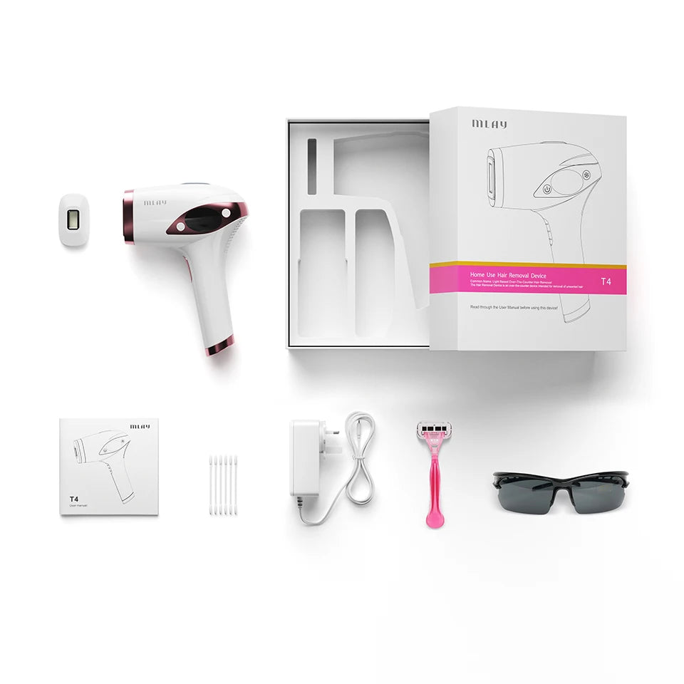 MLAY T4 IPL Laser Hair Removal Machine Ice Cool Permanent Face Body Bikini Epilator With 500000 Shots For Women Men Home Use