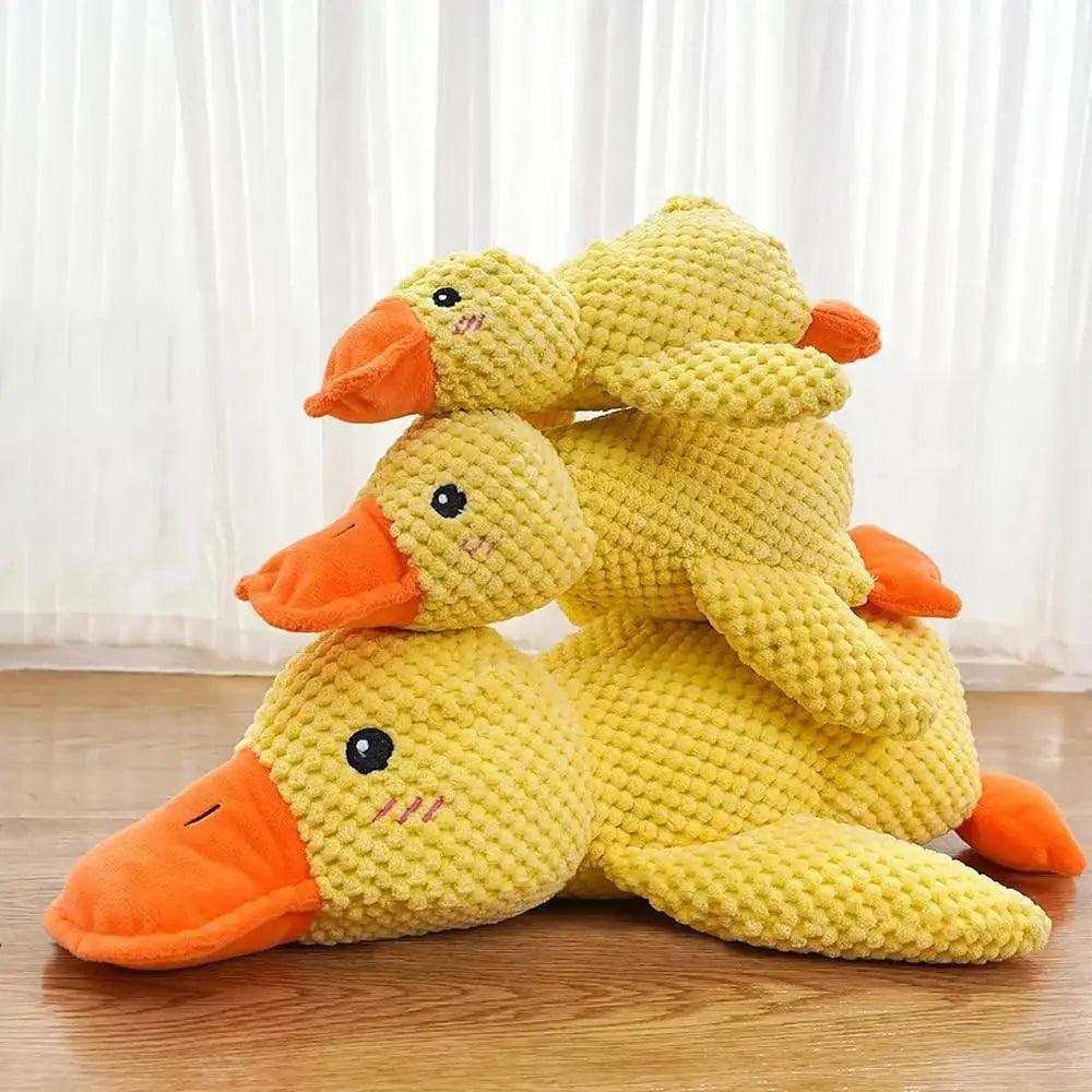 Quacking Duck Dog Toy Durable Mellow Dog Calming Duck Pet Plush Toy Dog Soothing Sound Chewing Toys Interactive Accessories
