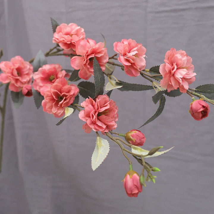 Artificial Silk Camellia Flower Branch