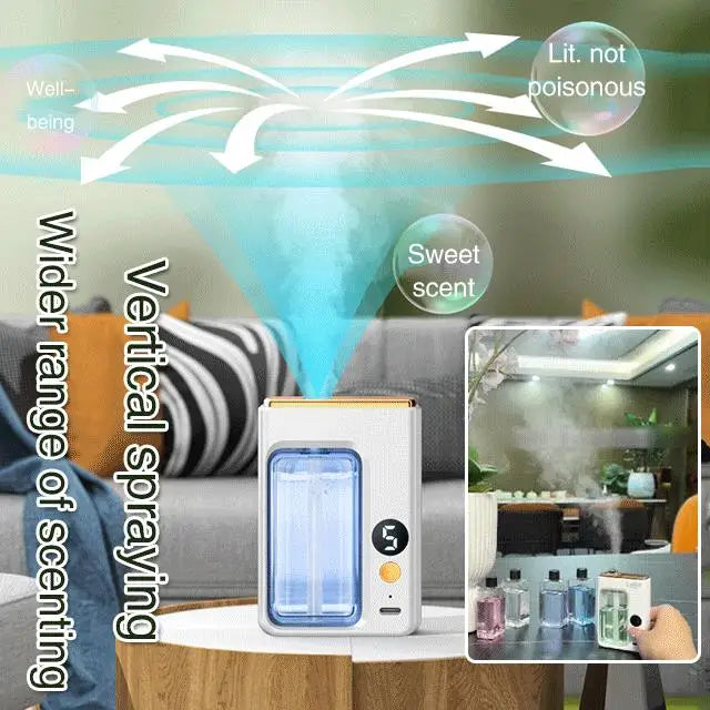 MIni Scent Machine Automatic Aromatherapy Diffuser Digital display smart Essential Oil Diffuser wall hanging Aroma Anion Mist