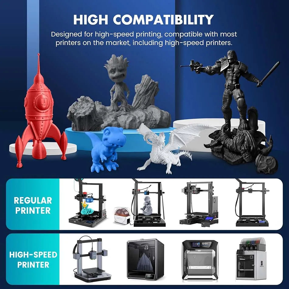 JAYO PLA 3D Filament 1.75MM 10Rolls/set PLA+/Silk PLA/PLA Matte /PETG 3D Printer Filament For FDM Black 3D PrintIng Materials