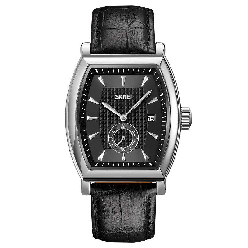 SKMEI relogio masculino Top Brand Luxury Genuine Leather Strap Business Mens Watches Waterproof Quartz Date Time Wristwatches