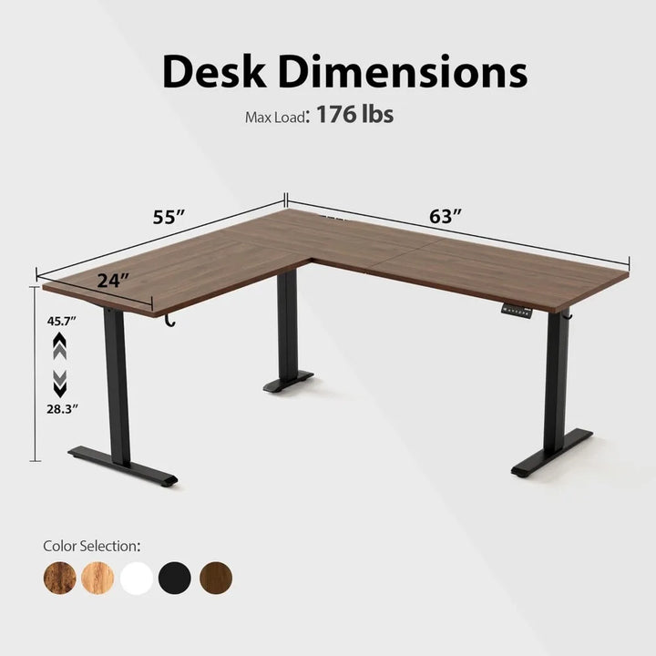 L-Shaped Adjustable Height Standing Desk