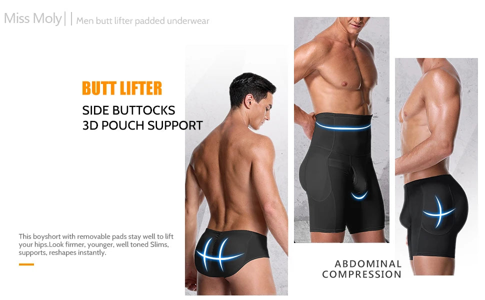 Men Butt Lifter Shapewear Butt Shaper Boxer Padded Enhancing Underwear Tummy Control Daily Briefs Male Lingerie Body Shaper
