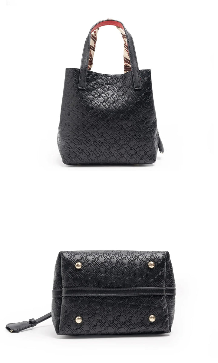 CH Fashion Brand Shoulder Bag for Women Large Capacity Casual Hard Bag with Letters Embossed PU Leather Womenswear