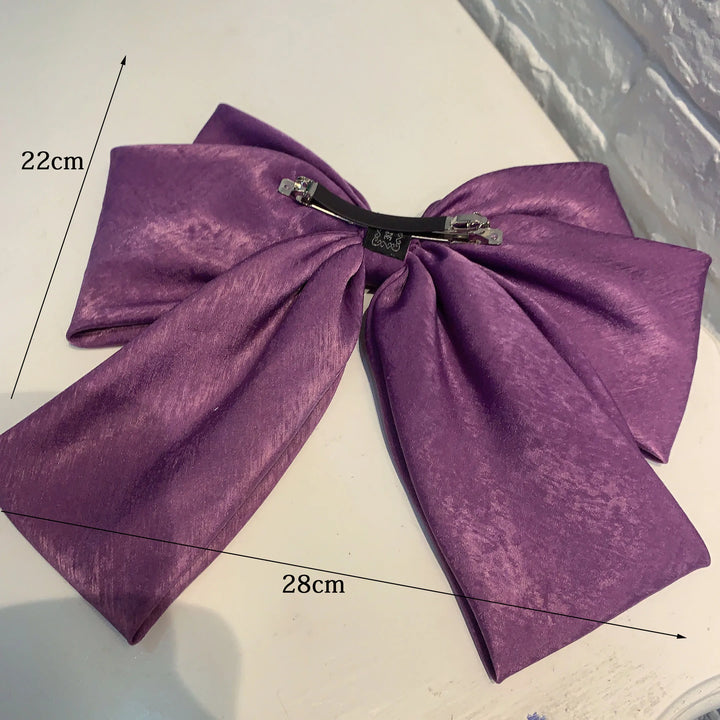 Fashion Pink Big Bow Hairpin Women's Bows Hair Accessories Long Ribbon Hair Clip for Girls Sweets Four-layer Satin Chiffon Bow