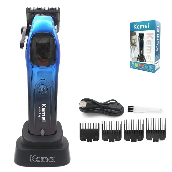 Kemei 2361 10000RPM Professional Men's Hair Clipper Magnetic Motor DLC Blade with Base Charger Hair Trimmer Hair Cutting Machine
