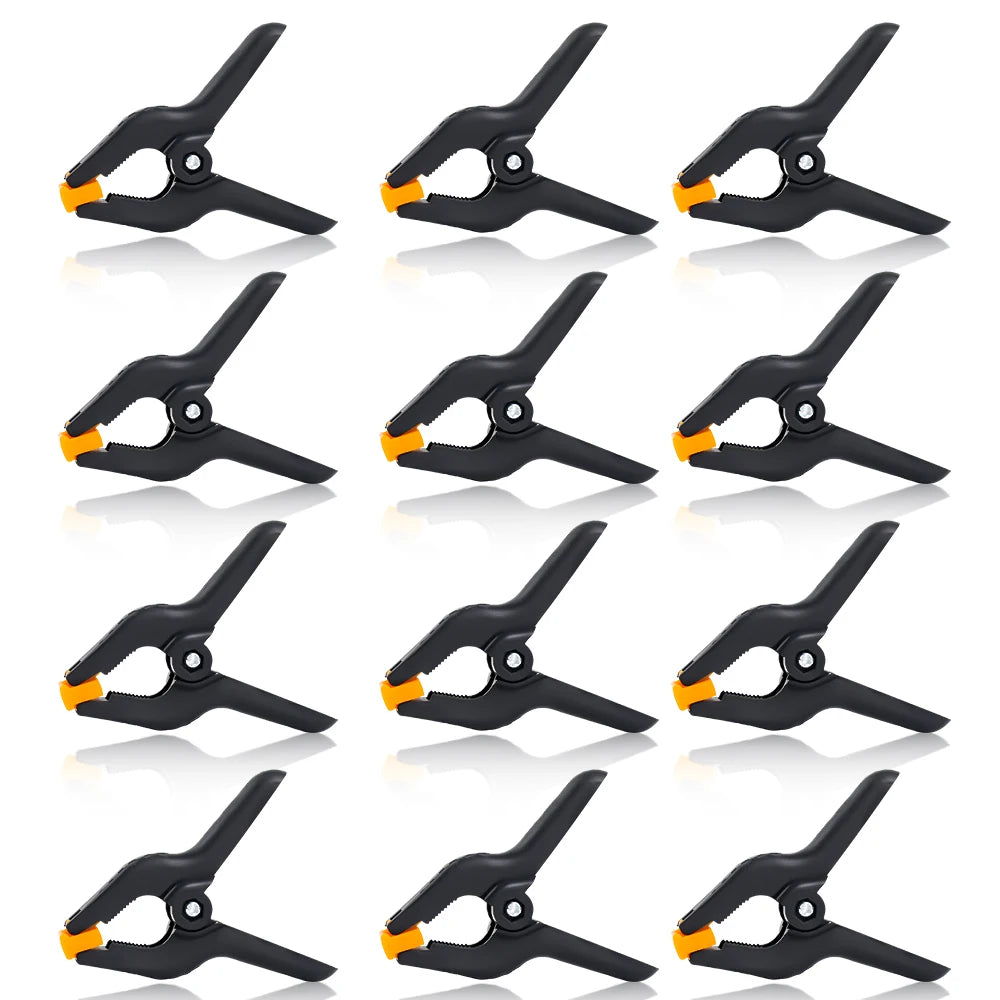 12Pcs Muslin Clamps Background Stand Clip Photography Heavy Duty 6CM Photo Booth Fixed Backdrop Muslin & Green Screen