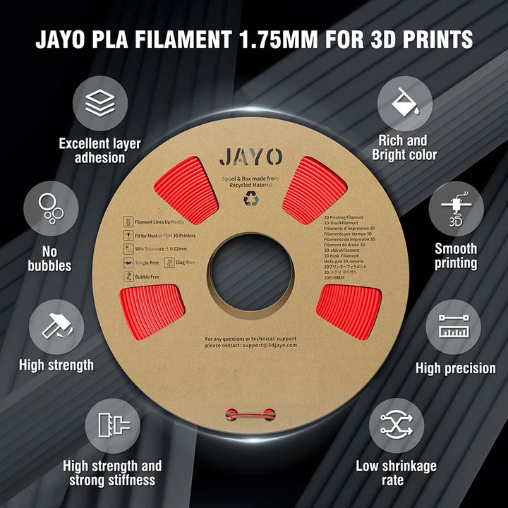 JAYO PLA 3D Filament 1.75MM 10Rolls/set PLA+/Silk PLA/PLA Matte /PETG 3D Printer Filament For FDM Black 3D PrintIng Materials