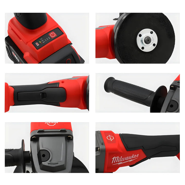 Milwaukee 100/125mm Brushless Angle Grinder Polishing Cutting Machine 18V Battery High Power Electric Cordless Power Tools