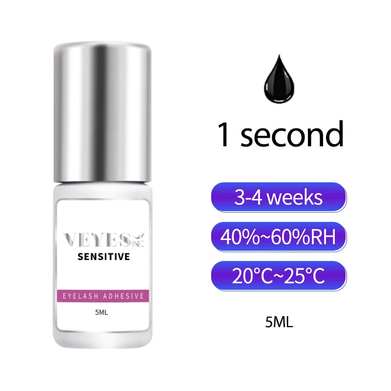 Veyes Inc 5ml Eyelash Extensions Glue Veyelash 1-2 Second Fast Drying Lash Adhesive 7 Weeks Retention Volume Glue Makeup Tools