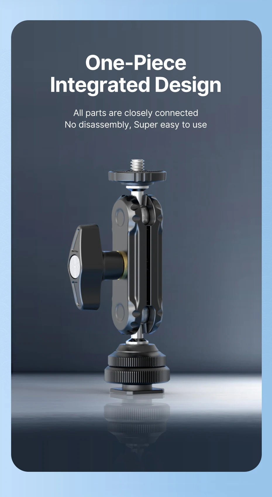 Ulanzi R098 Double Ball Heads Magic Arm with Cold Shoe Mount 1/4''  Screw for DSLR Camera Monitor Mic Video Light Super Clamp
