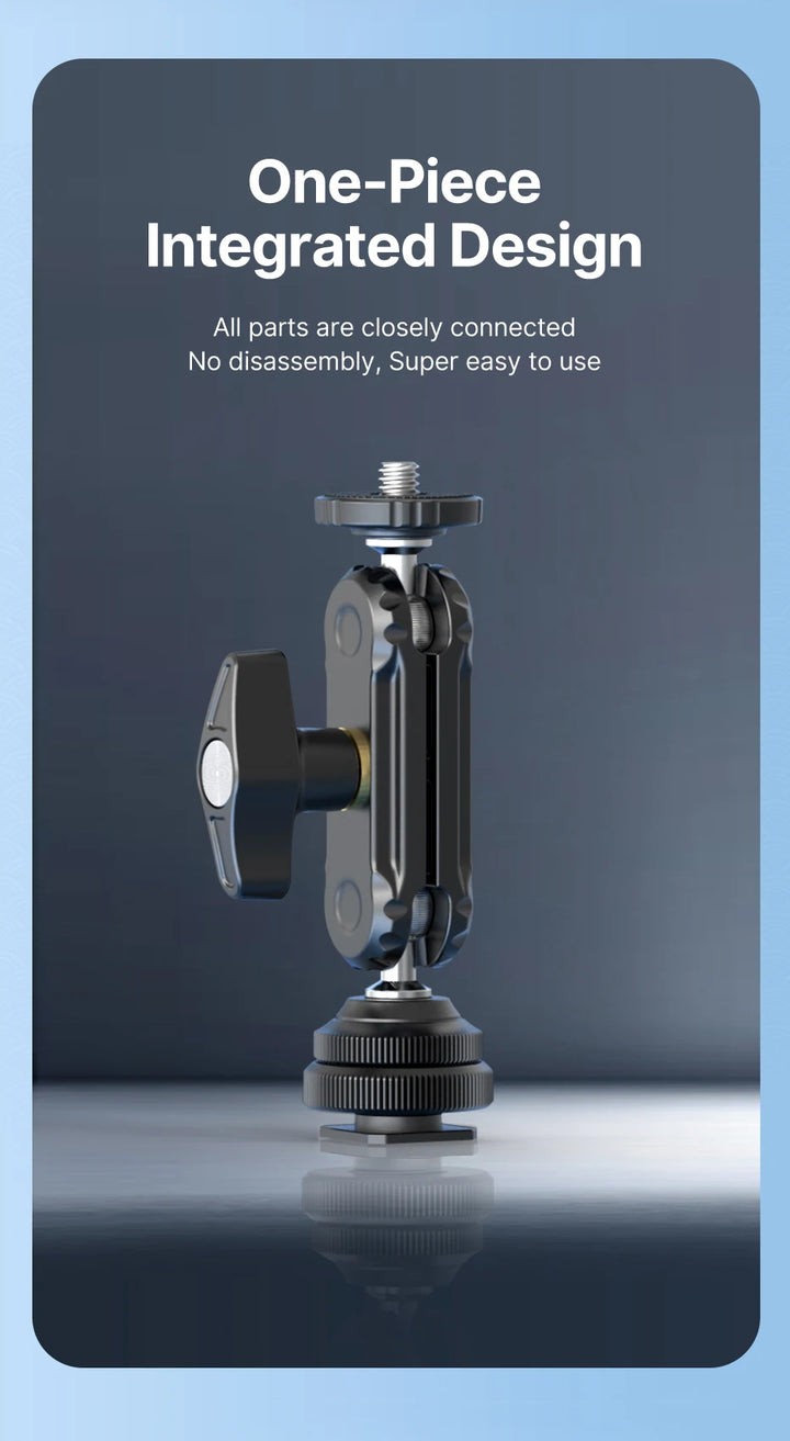 Ulanzi R098 Double Ball Heads Magic Arm with Cold Shoe Mount 1/4''  Screw for DSLR Camera Monitor Mic Video Light Super Clamp