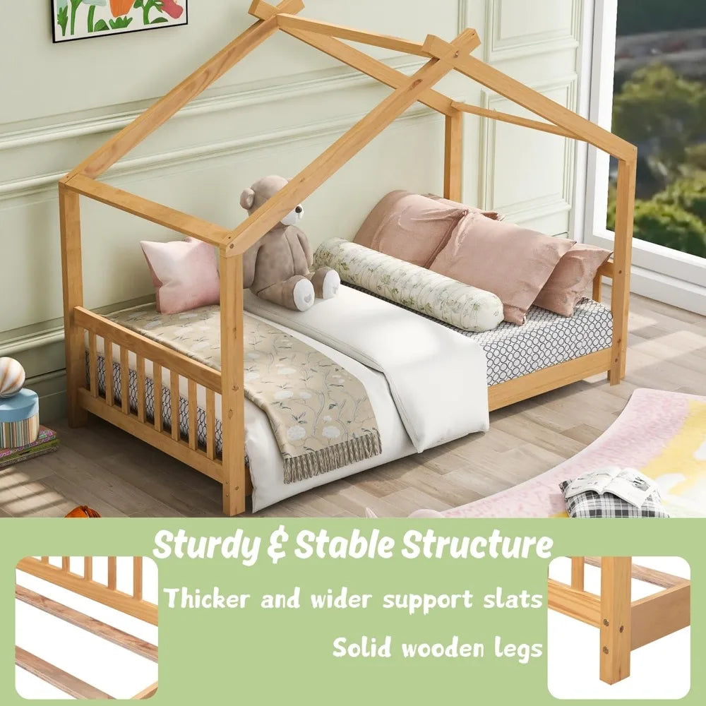 Twin Montessori Floor House Bed
