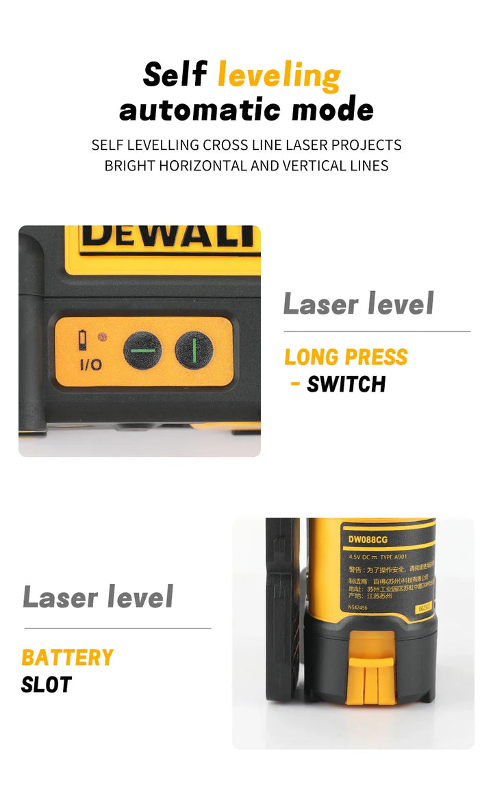 NEWDEWALT DW089LG 12 lines Laser Level 360 Self-Leveling Laser Level Horizontal And Vertical 12V Battery Tool Cross Line