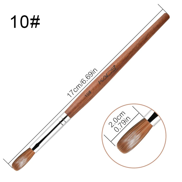 KADS Acrylic Nail Brush Crimped Kolinsky Sable UV Nail Art Gel Extension Brush Manicure Brush Flat Round Red Wood Nail Brush
