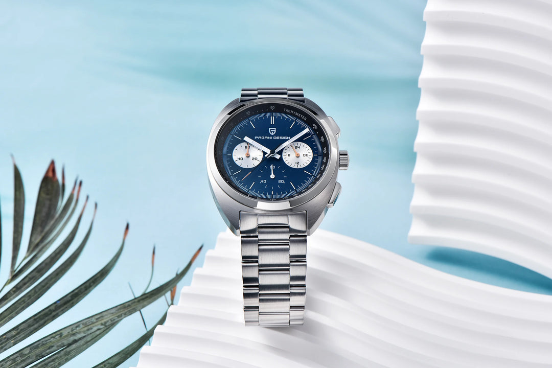 PAGANI DESIGN 2024 New Panda Dial Men Watches Luxury Quartz Watch For Men Japan VK63 Sport Chronograph Sapphire glass Wristwatch