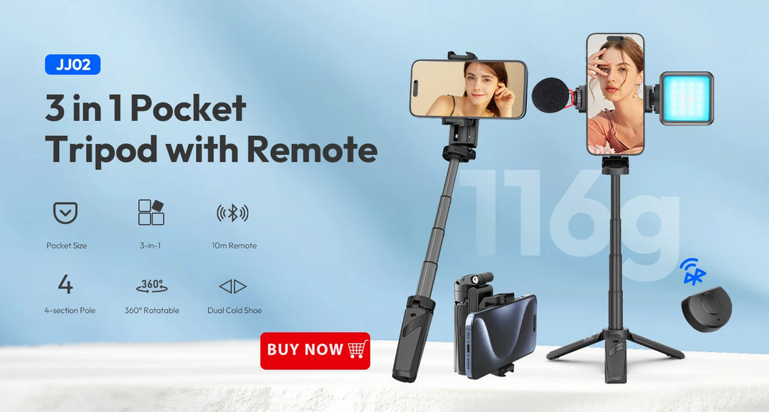 Ulanzi ST-07 Phone Holder Clamp Clip With Cold Shoe Mount Extend Mic Video Light 1/4'' Tripod Monopod Base Mount for Smartphone