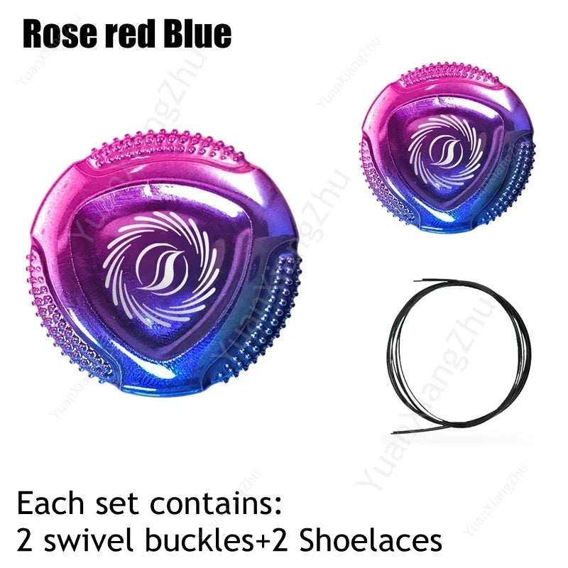 1 Pair Metal Wire Swivel Automatic Buckle Shoelaec No Tie Shoe Laces Quick Lock Shoestrings Women Man Shoelaces for Sneaker New